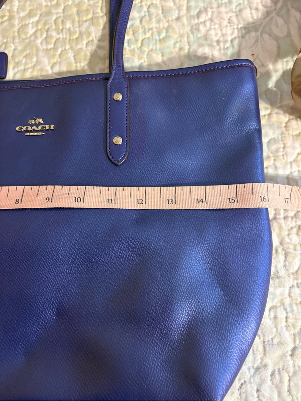 Coach Leather City Zip Tote in Metallic Purple - Picture 10 of 12